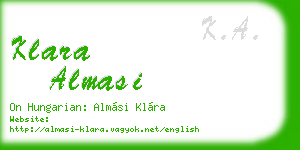 klara almasi business card